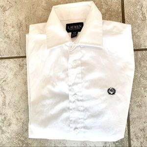 Lauren Ralph Lauren Boys White Button Down Shirt Size 12